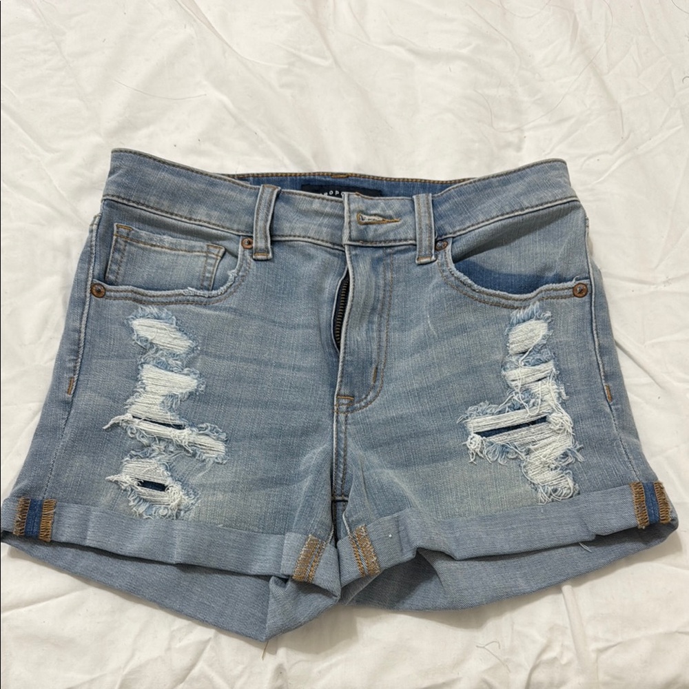 Denim Blue Distressed Women's Shorts